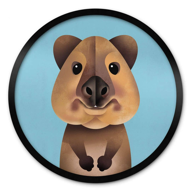 Poster Quokka - Kinderposter Rund - Braun - WA408047