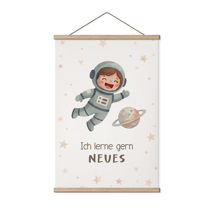 Stoffbild mit Astronautin - Glaubenssatz 