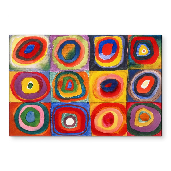 Wandbild Kandinsky - Farbstudie Quadrate und konzentrische Ringe - Alu-Dibond - WA423248