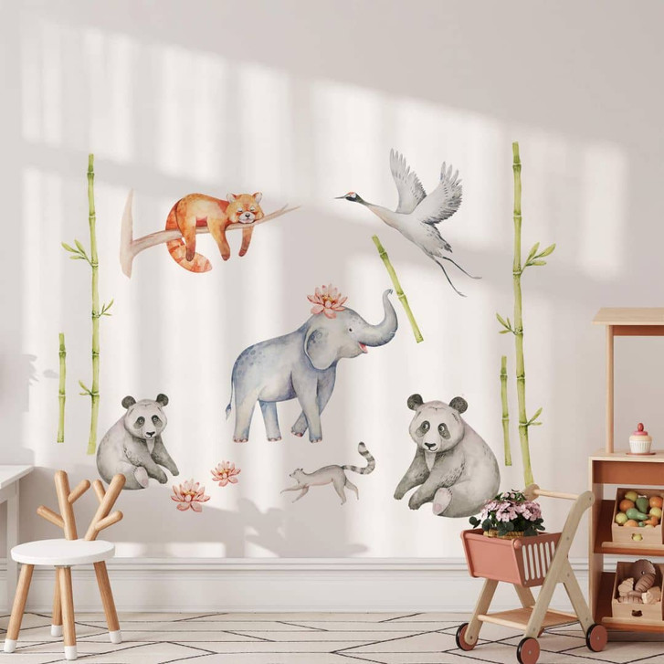 Wandtattoo Asiatische Tiere Set (14tlg.) - Kvilis - WA425956