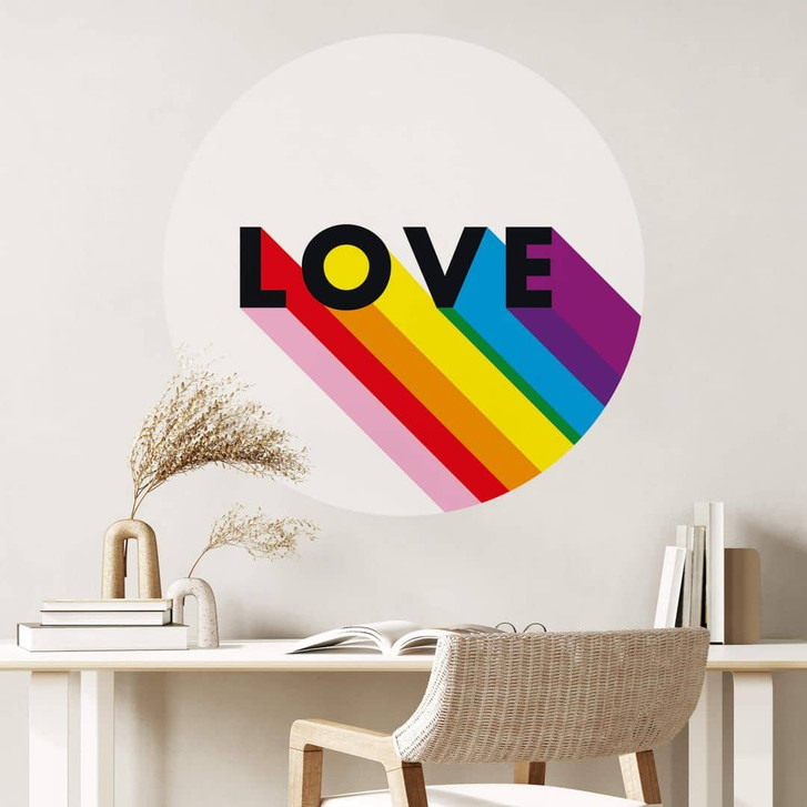 Wandtattoo LGBTQIA& Love Regenbogen - Rund - WA412919