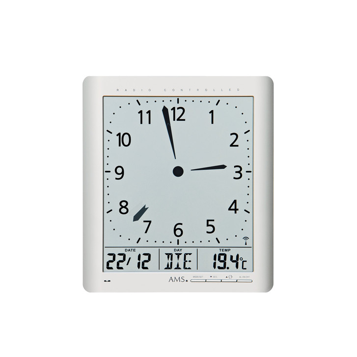 Funkwanduhr Digitaluhr Wand/Tischausführung weiss - UG100330