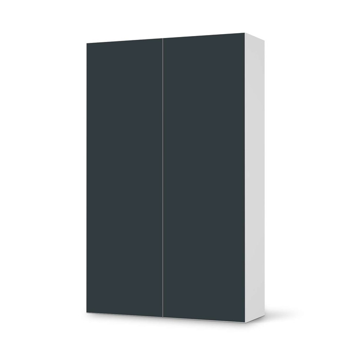 Klebefolie IKEA Besta Schrank 2 Türen (hoch) - Blaugrau Dark - CR109259