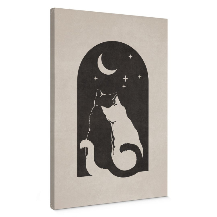 Leinwandbild Zwei Katzen im Mondschein - Tunaboylu - WA496136