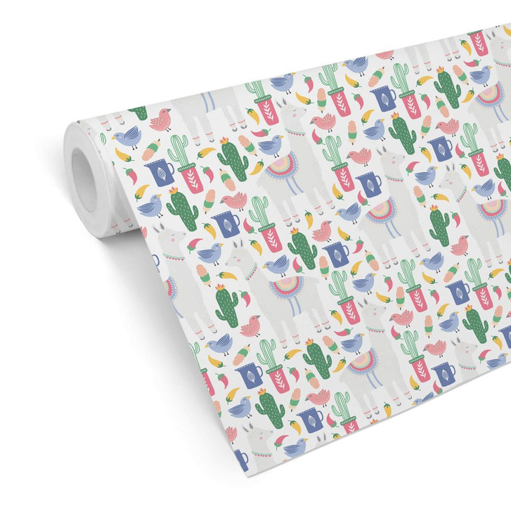 Mustertapete - Bunte Lamas - WA236436