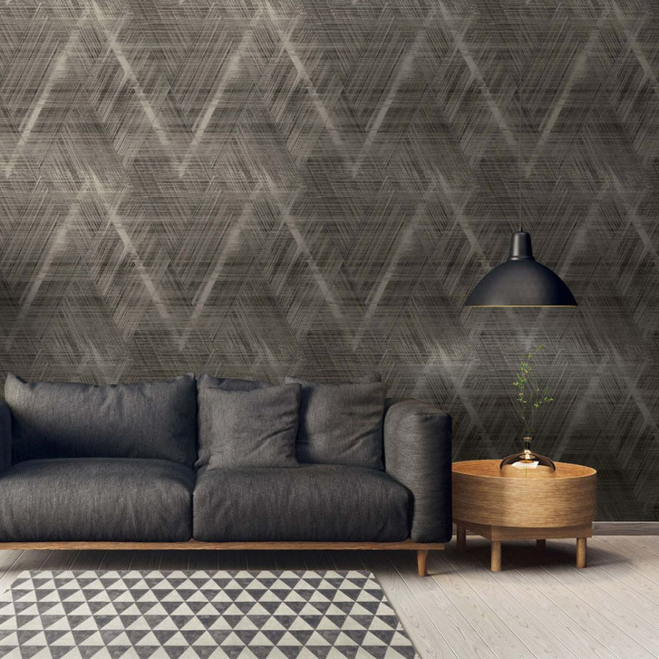 Mustertapete Schwarz geometrisch Vliestapete grafisch Design Tapete Schlafzimmer - WA378651