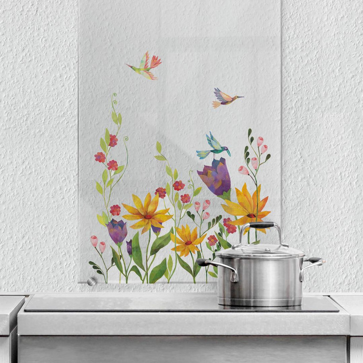 Spritzschutz hoch transparent Blanz - Blütenpoesie - WA179785