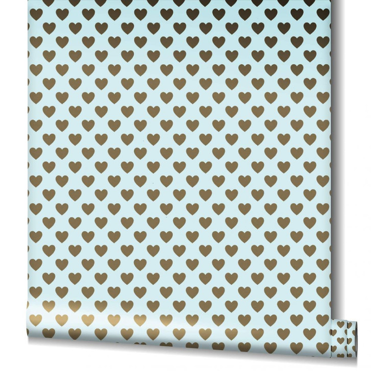 Vliestapete Herzen Grafisch Romantisch, Modern in Blau für Schlafzimmer - WA482847