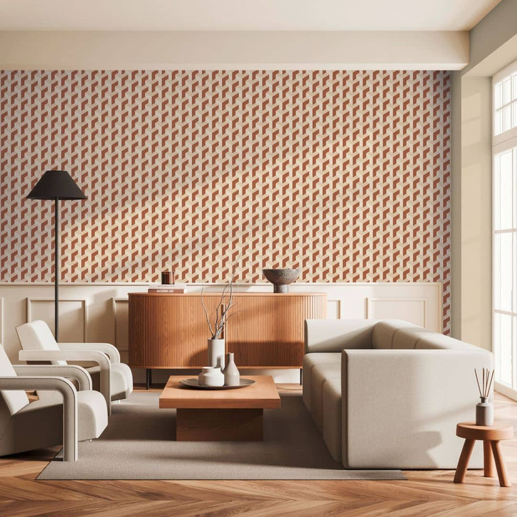3D-Tapete Würfelmuster Beige Braun – Geometrische Vliestapete modern - WA459052