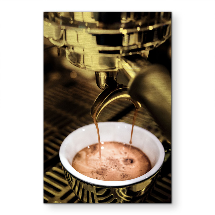Alu-Dibond gebürstet mit Goldeffekt - Barista Coffee - Pictufy Studio - WA513959