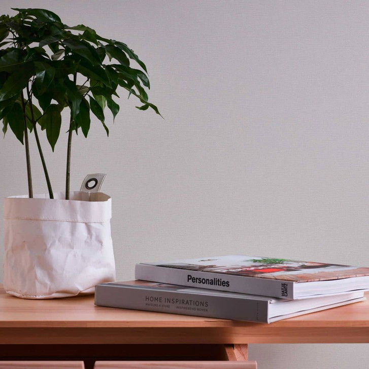 Einfarbige Vliestapete in Leinen-Optik Grau - Strukturtapete Unitapete - WA396957