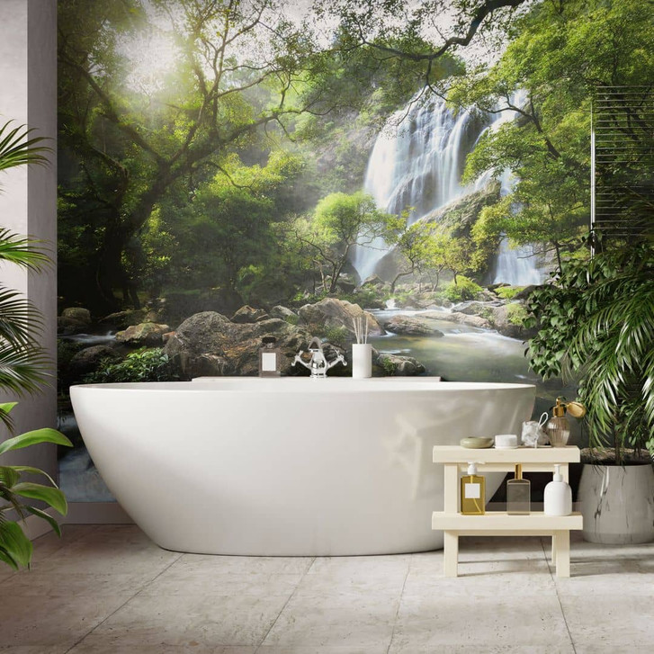 Fototapete Wasserfall im Wald - Landschaftstapete - Foto - WA398252