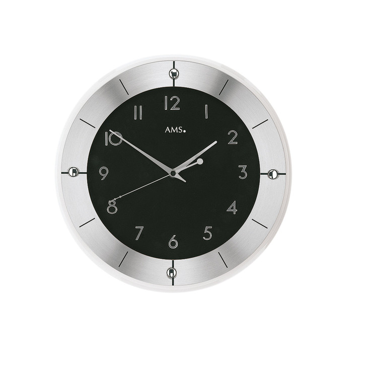 Funkwanduhr modern aus Metall und Glas - UG100513