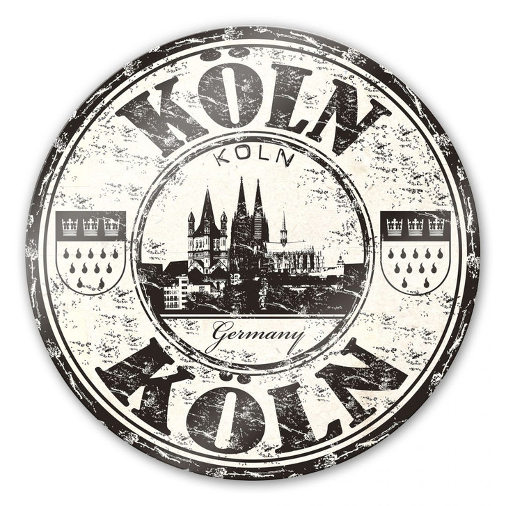 Glasbild Poststempel Köln - rund - WA126862