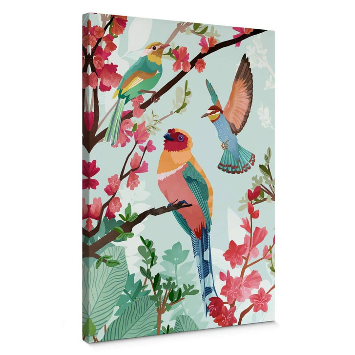 Leinwandbild Goed Blauw - Vögel im Sommer - WA334366