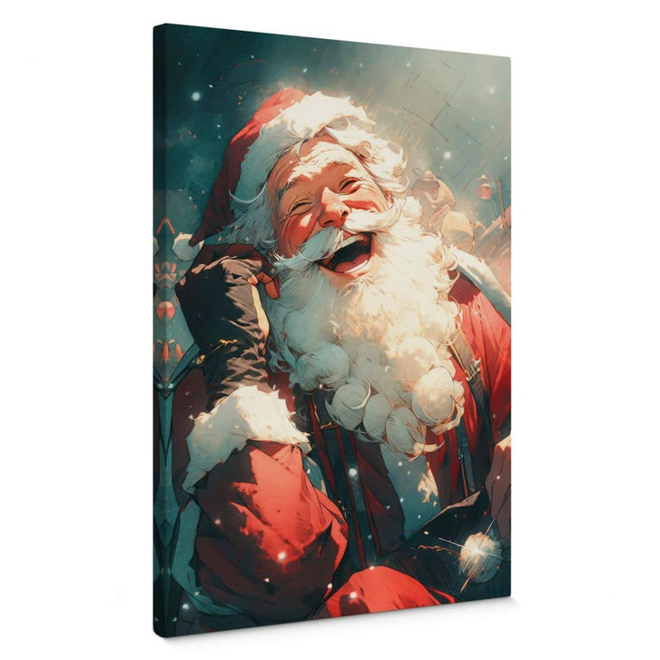 Leinwandbild Lachender Weihnachtsmann - Treechild - WA404296