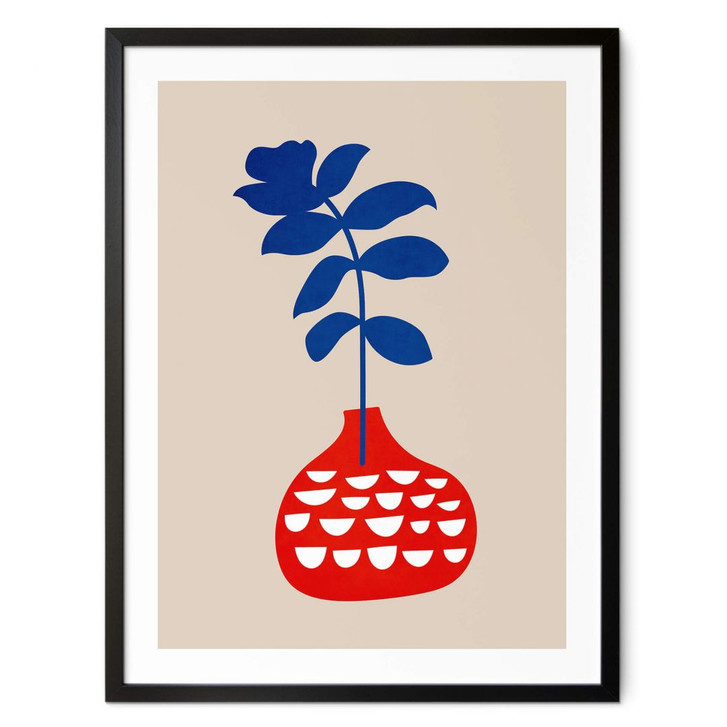 Poster Kubistika - Wildblume in roter Vase - WA407829