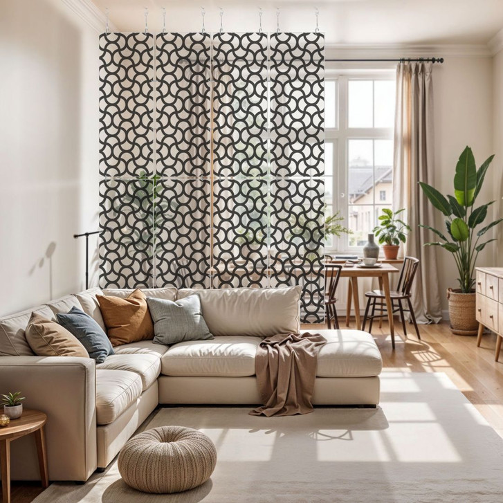 Raumteiler, Paravent, Sichtschutz hängend Abstraktes Muster - erweiterbar - WA449373