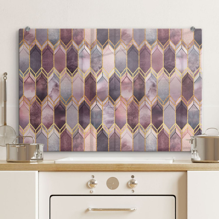 Spritzschutz Fredriksson - Glasmalerei: Rosé und Gold - WA259775