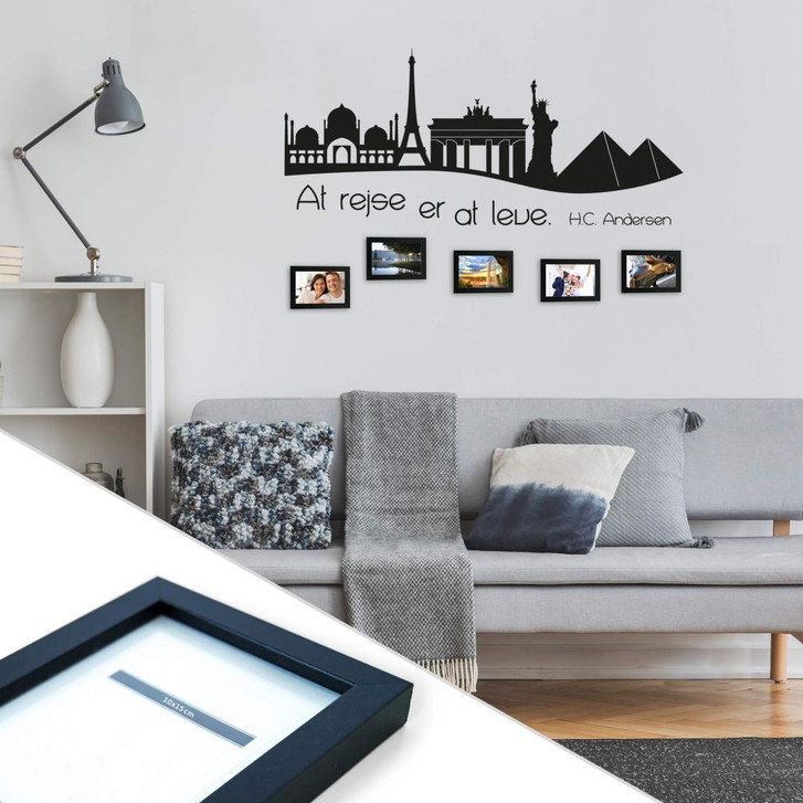 Wandtattoo At rejse er at leve... inkl. 5 Bilderrahmen - WA205514