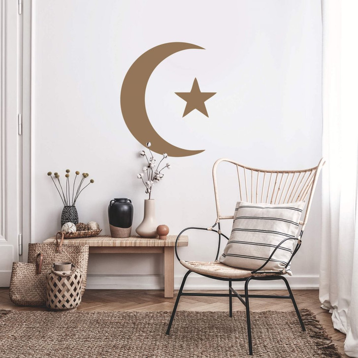 Wandtattoo Mondsichel und Stern 01 - WA216002