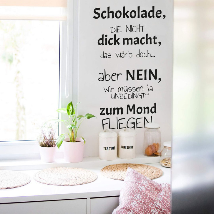 Wandtattoo Schokolade die nicht dick macht... - WA218508