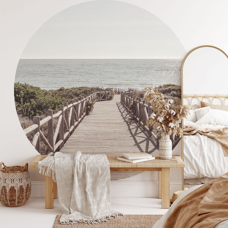 Fototapete Steg zum Strand - 1X Studio - Rund - Selbstklebend/Vlies - WA467130
