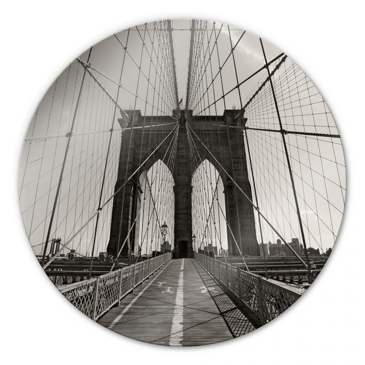 Glasbild Brooklyn Bridge Perspektive - rund - WA121439