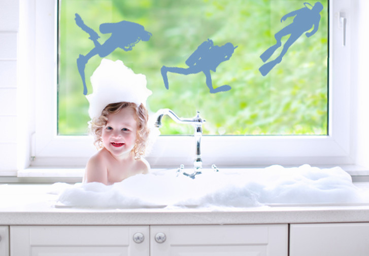 Glasdekor Drei Taucher - CG10426