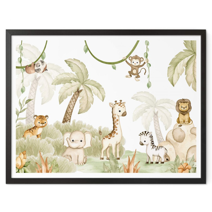 Kinderposter Oliver Robins - Niedliche Tiere unter Palmen - WA407871