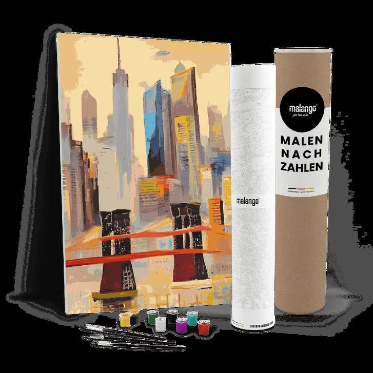 Malen nach Zahlen Leinwandbild - New York Skyline abstrakt - WA447666