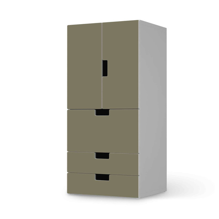 Möbelfolie IKEA Stuva / Malad - 3 Schubladen und 2 kleine Türen - Braungrau Light - CR117173