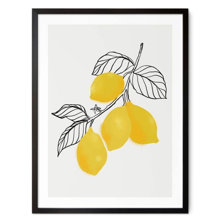 Poster Blursbyai - Illustration eines Zitronenzweiges - WA379002
