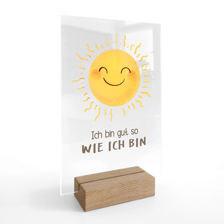 Tischaufsteller mit Sonne - kindgerechte Selbstliebe 