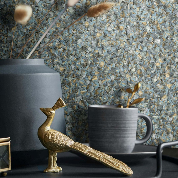 Vliestapete Blattmotiv Uni Klassisch in Lila , Lounge - WA451047