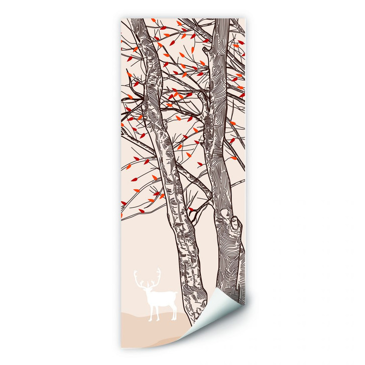 Wallprint Hirsch im Wald Panorama - WA184532
