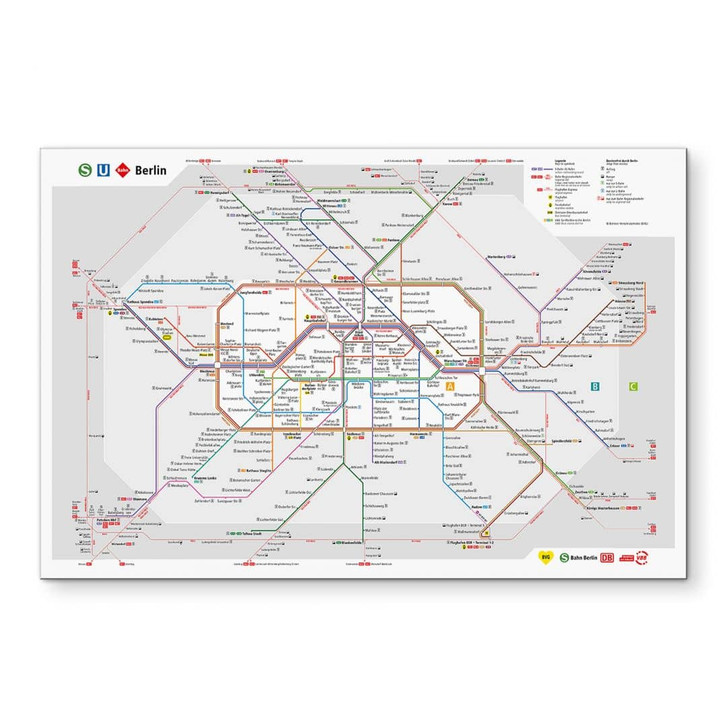 Wandbild BVG Berlin - Netzplan Berlin - Alu-Dibond - WA423295