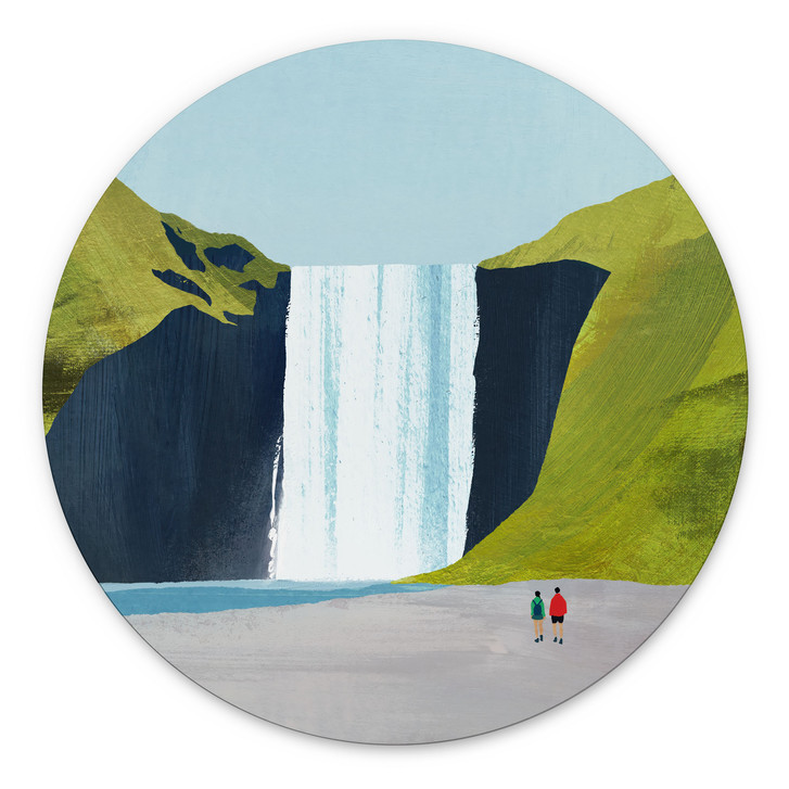 Wandbild Wasserfall in den Bergen - Rivers - Alu-Dibond Rund - WA513918