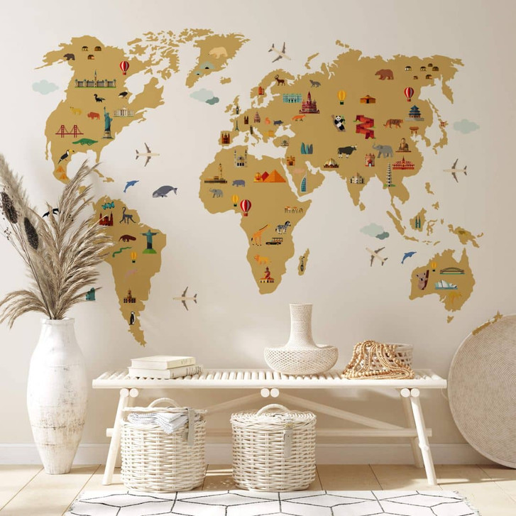 Wandtattoo Weltkarte - travel the world - WA243246