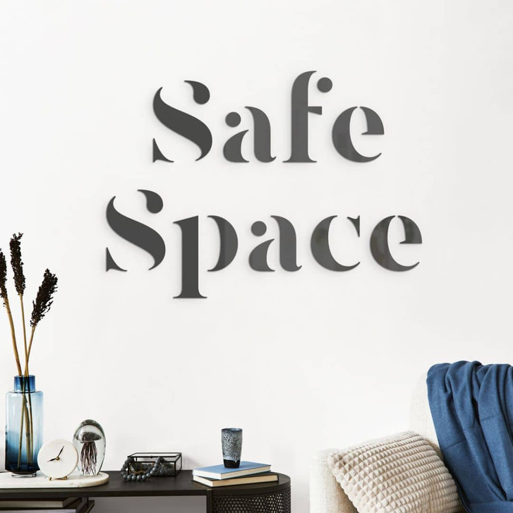 3D Schriftzug Safe Space - Wanddeko aus Acrylglas - WA479837