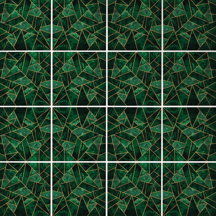 Fliesenaufkleber Fredriksson - Dunkelgrüner Smaragd - 12er Set - WA331004