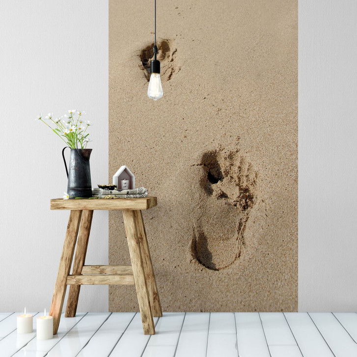 Fototapete Fussspuren im Sand - 96x260cm - WA226509