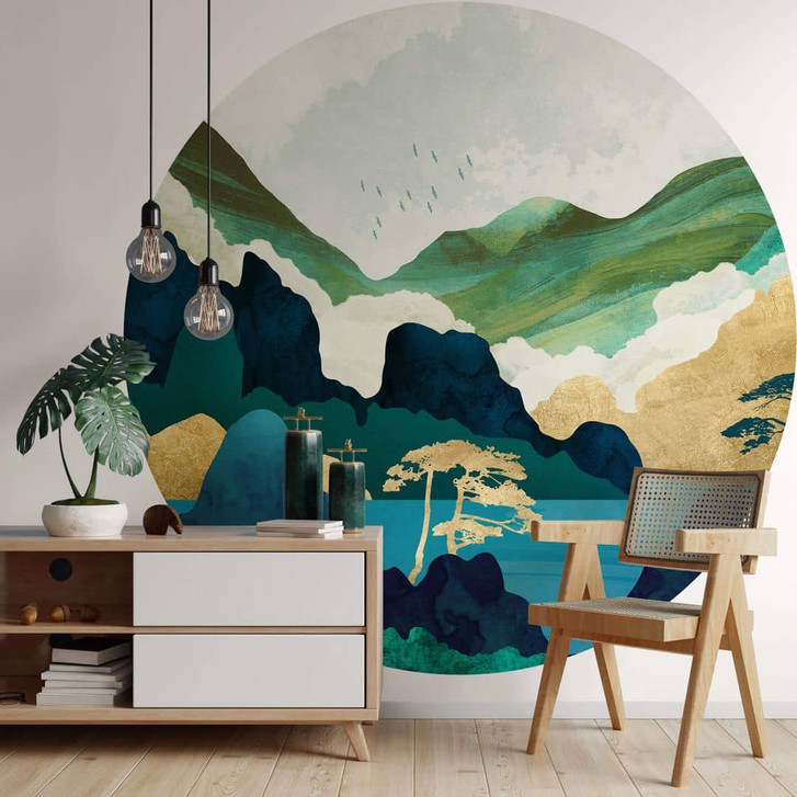 Fototapete SpaceFrog Designs - In den Bergen - Rund - Selbstklebend/Vlies - WA345596