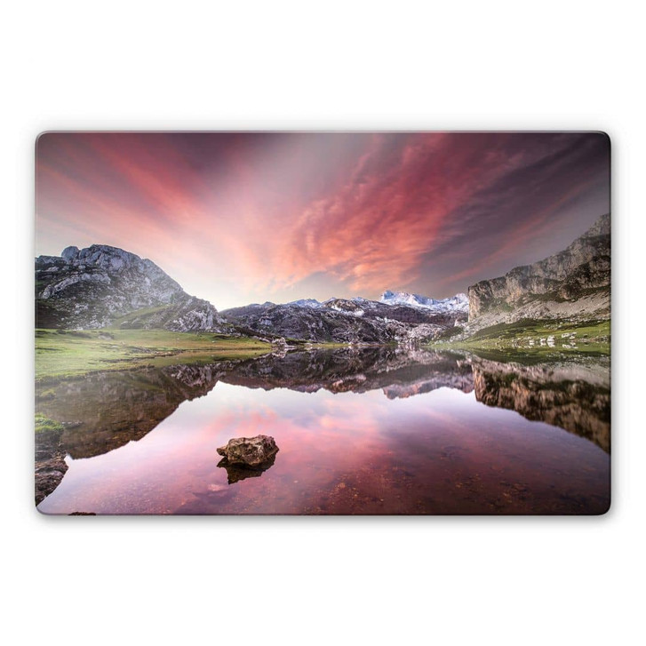 Glasbild Cuadrado - Dawn at Los Lagos - WA315220