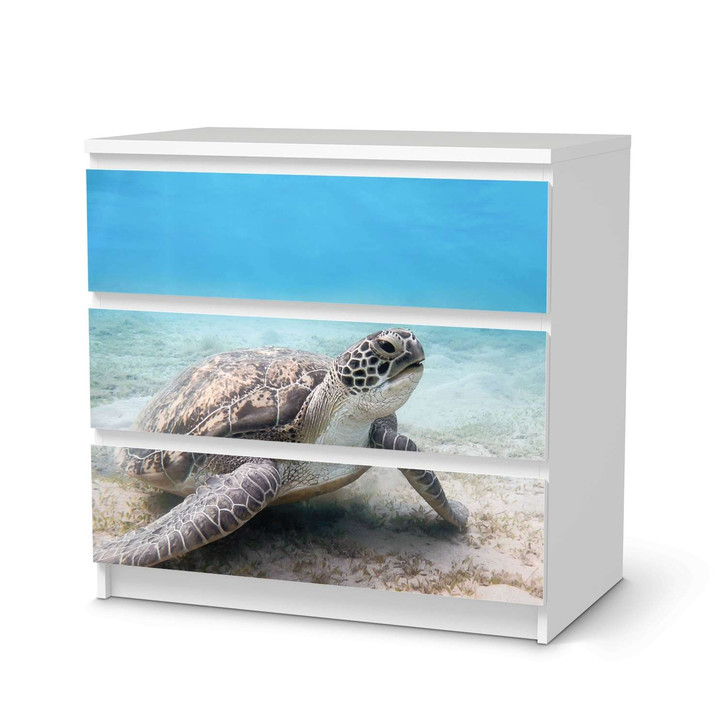 Klebefolie IKEA Malm Kommode 3 Schubladen - Green Sea Turtle - CR109800