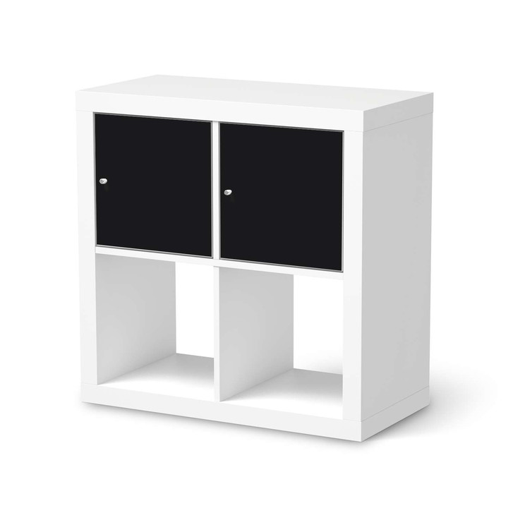 Möbel Klebefolie IKEA Expedit Regal 2 Türen (quer) - Schwarz - CR113481