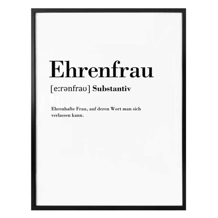 Poster Grammatik - Ehrenfrau - WA311542