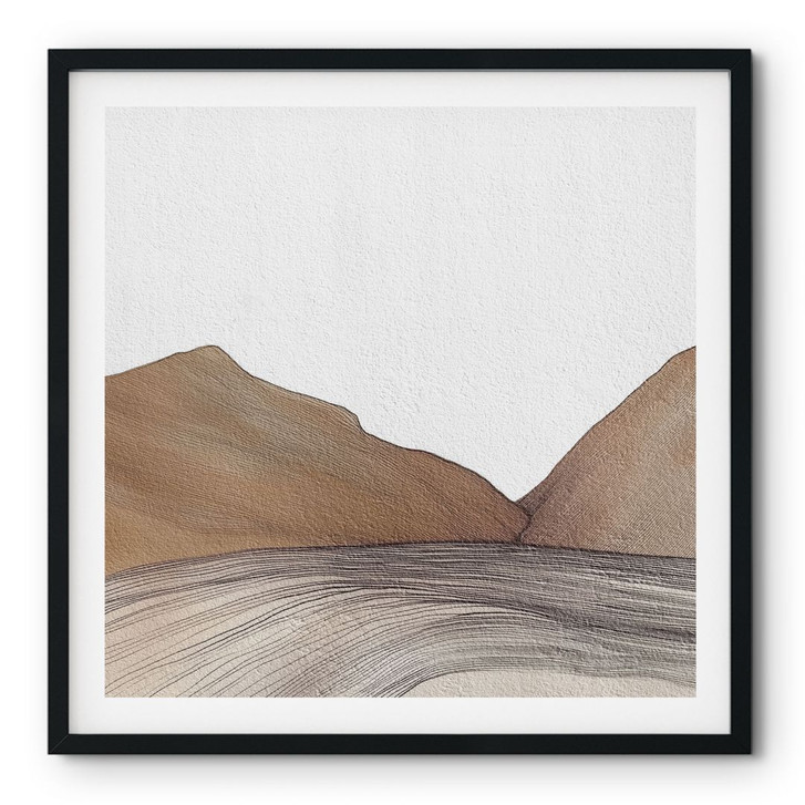 Poster Line Art Berge und Wüste | Minimal Art - Alma - Quadratisch - WA437241