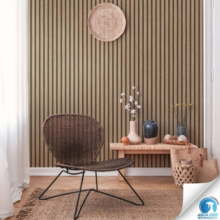 Skandinavische Vliestapete Holzpaneele Braun Beige - Tapezieren ohne Kleister - WA465599