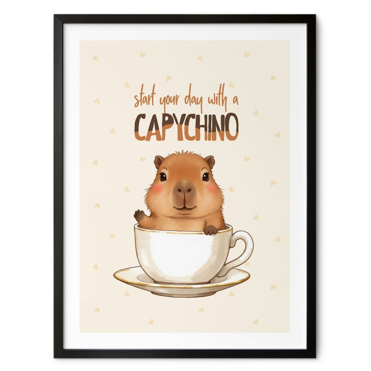 Spruch Poster Capybara im Kaffee - Capychino - WA499387